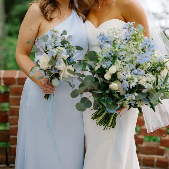 Birdy Grey Kira Matte Satin Blue Dress - Picture 4 of 4